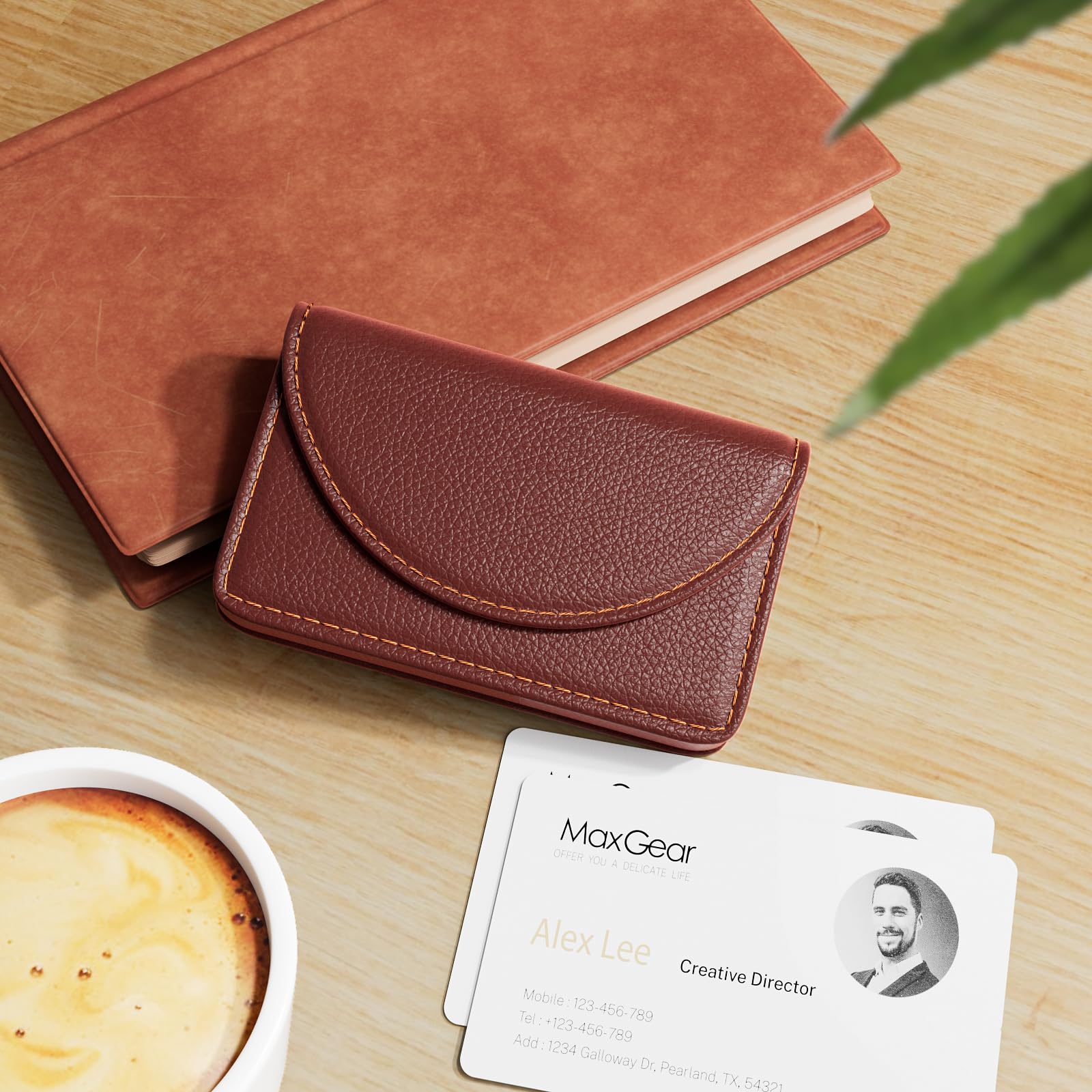 Amazon.com : MaxGear Business Card Holder Case, PU Leather